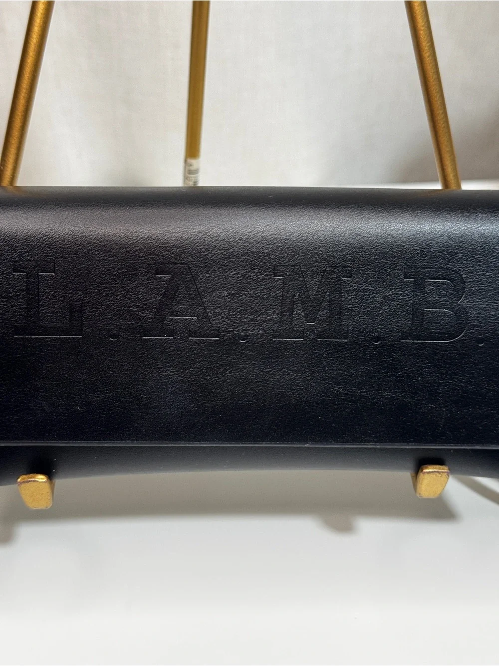 L.A.M.B. Black Embossed Leather Flap Sunglasses Case